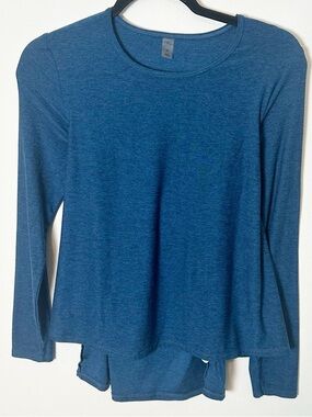 Beyond The Bump Beyond Yoga Featherweight Nursing Tee Long Sleeve Blue Teal M